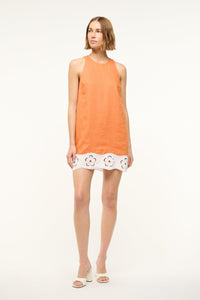 Mika Linen Dress - Apricot White