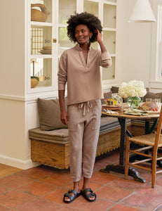 Patrick Popover Henley - Triple Fleece Toasted