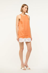 Mika Linen Dress - Apricot White