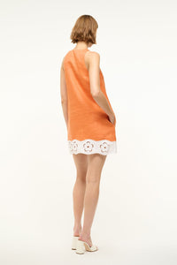 Mika Linen Dress - Apricot White