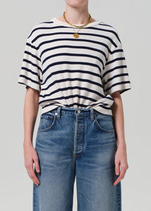 Goldie Tee - Azure Stripe