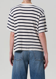 Goldie Tee - Azure Stripe
