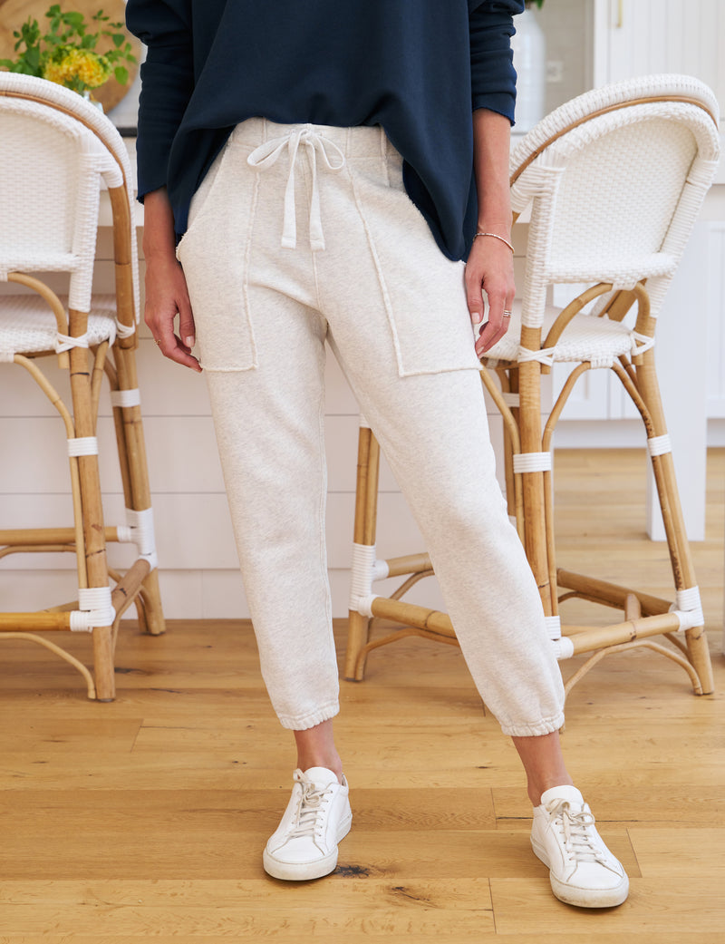 Eamon Jogger Sweatpant - Heather White Melange