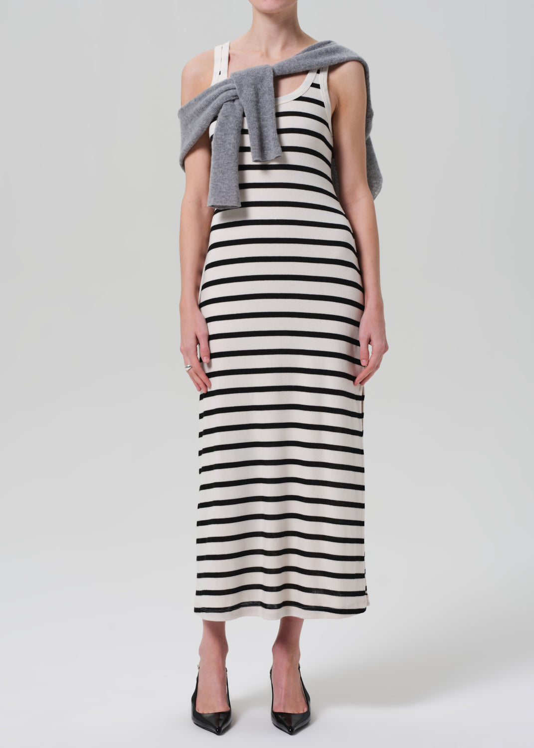 Long Faye Tank Dress - Midnight Stripe
