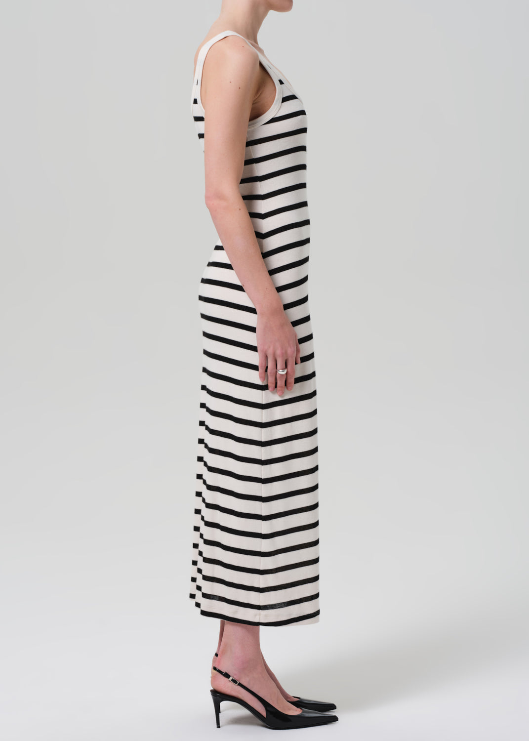 Long Faye Tank Dress - Midnight Stripe