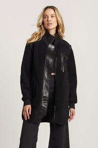 Audrey Faux Shearling Coat - Black