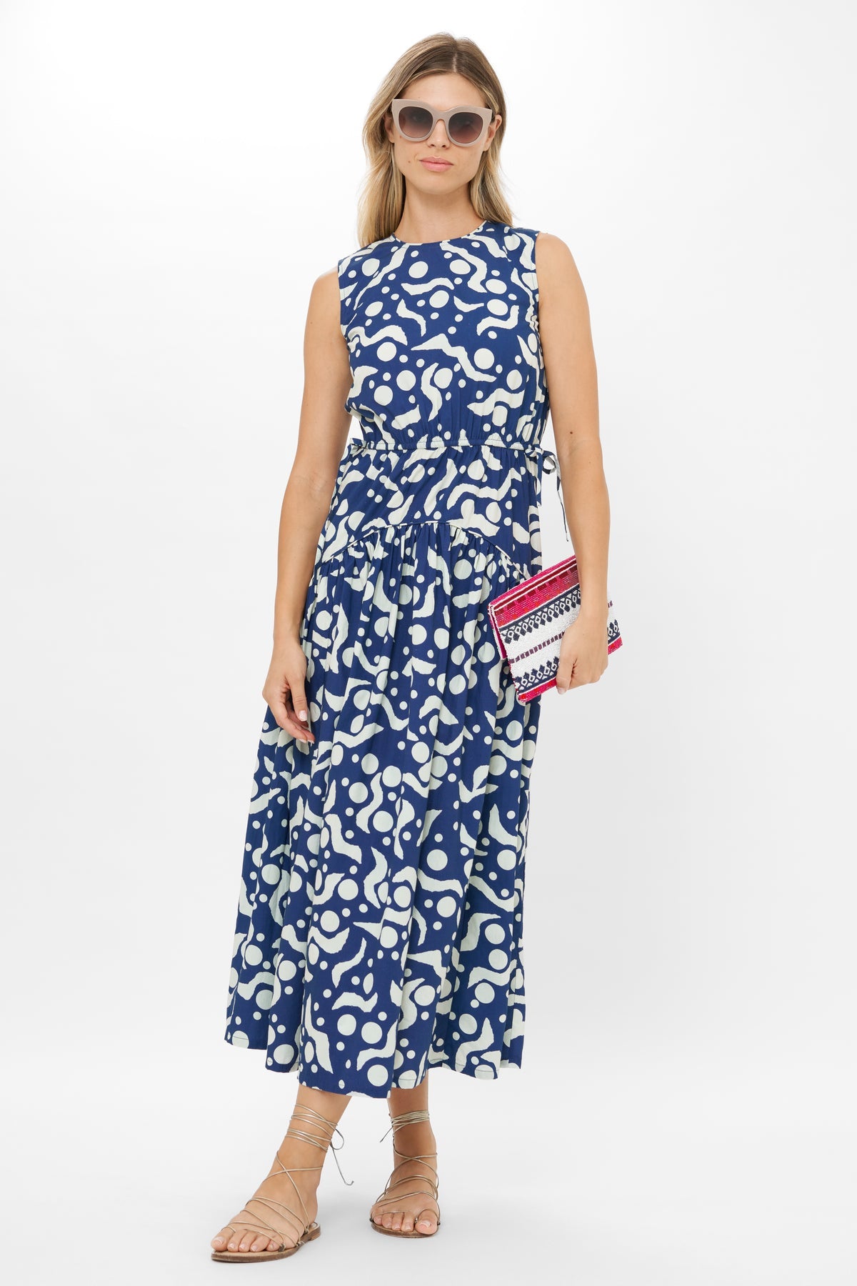 Sleeveless Piped Maxi - Acadia Navy