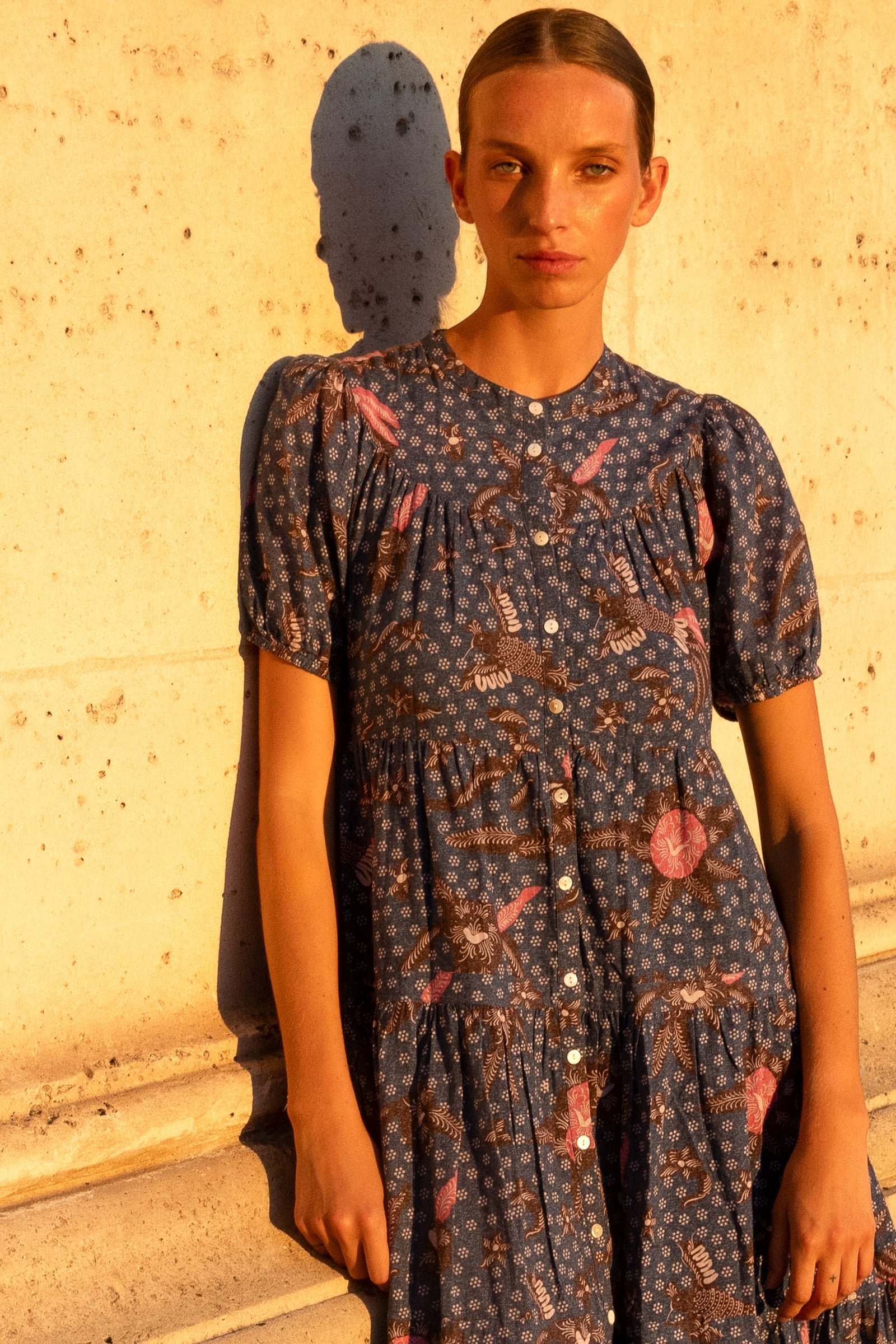 Scoop Tiered Midi - Bali Navy
