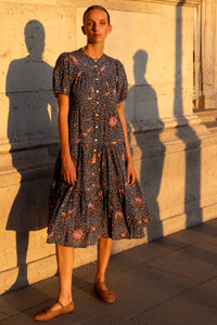 Scoop Tiered Midi - Bali Navy