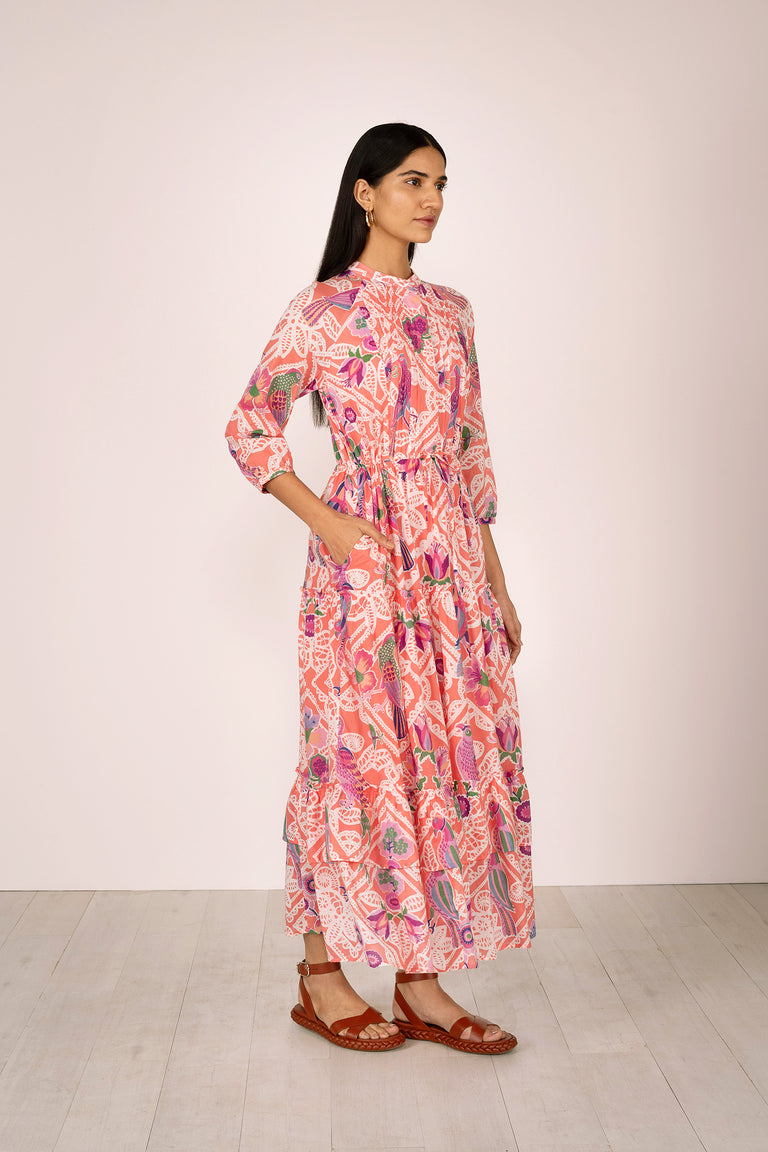 Bazaar Dress - Folk Lace Rose