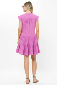 Roll Sleeve Dress - Bahama Purple