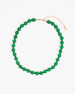 Beaded Glass Strand Necklace - Emerald
