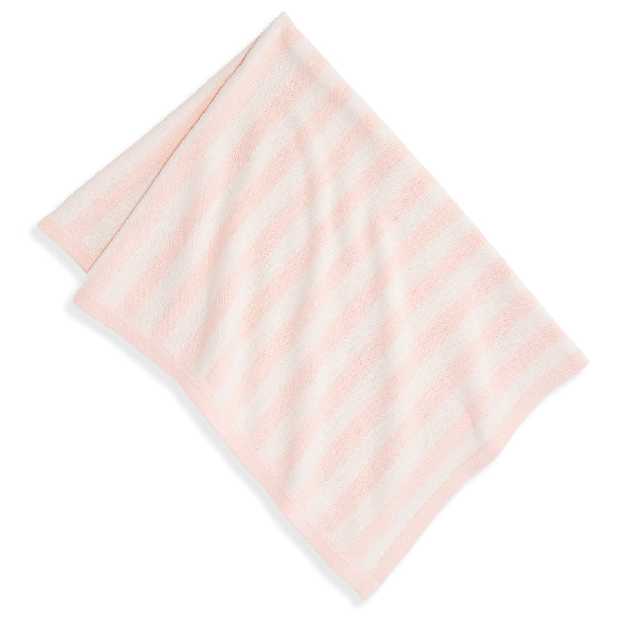 Knit Striped Baby Blanket - Pink