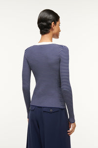 Cargo Sweater - Navy Micro Stripe