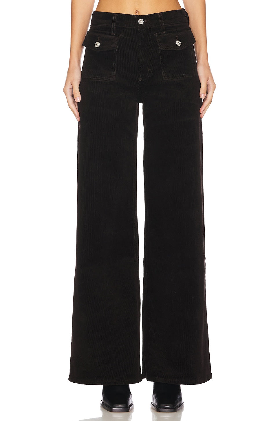 Raven Patch Pocket Wide Leg Corduroy - Clove