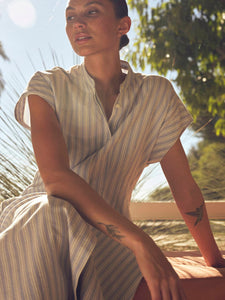 James Dress - Blue Oxford Stripe