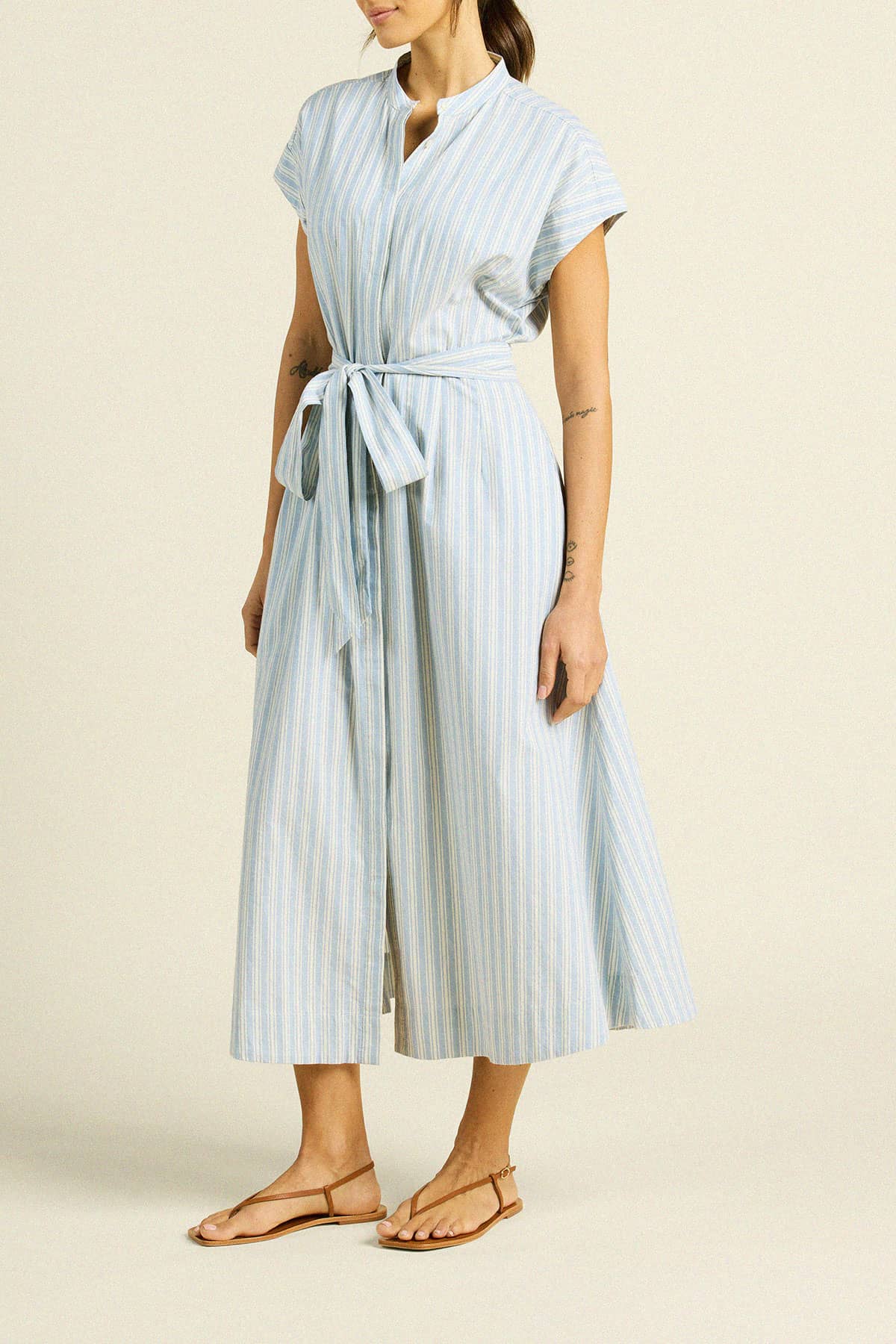 James Dress - Blue Oxford Stripe