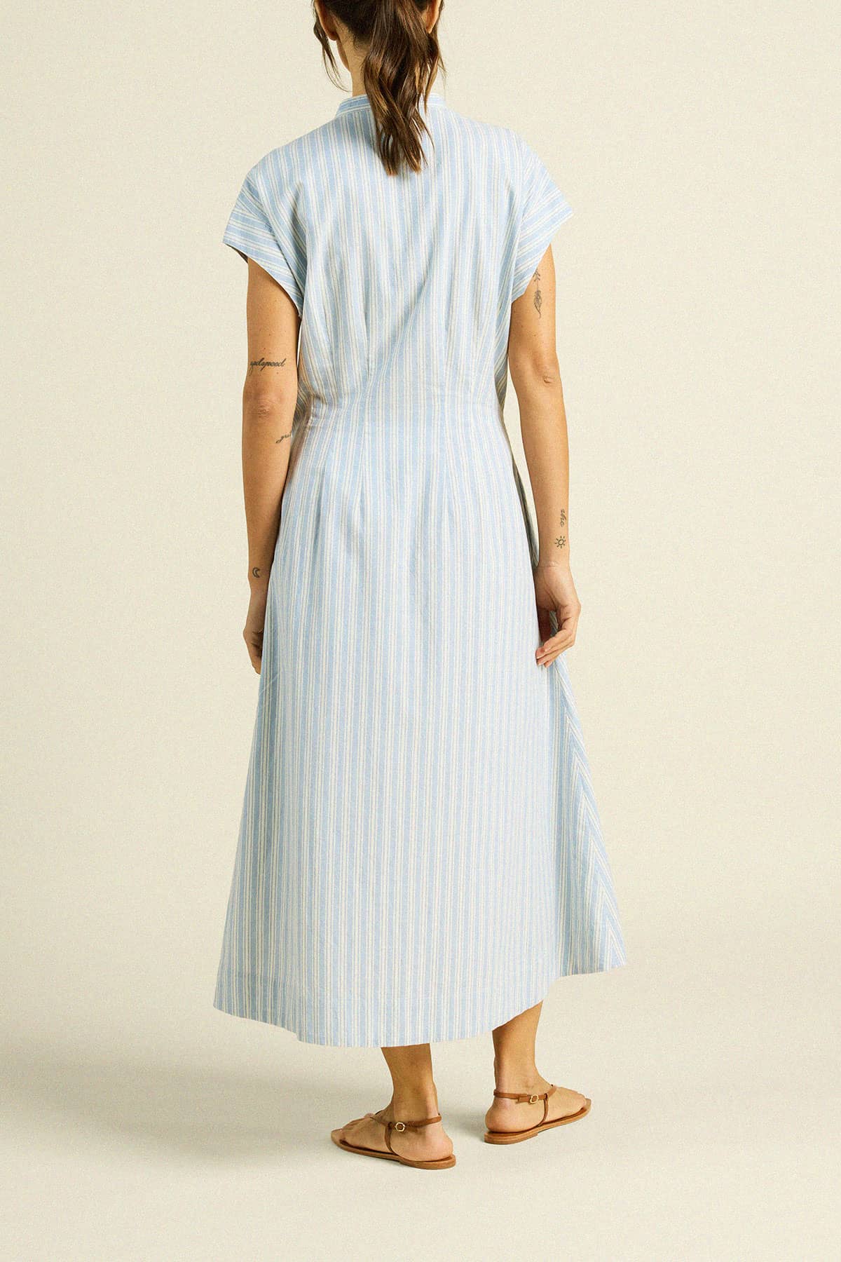 James Dress - Blue Oxford Stripe