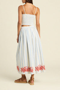 Lisette Skirt - Cerulean Stripe