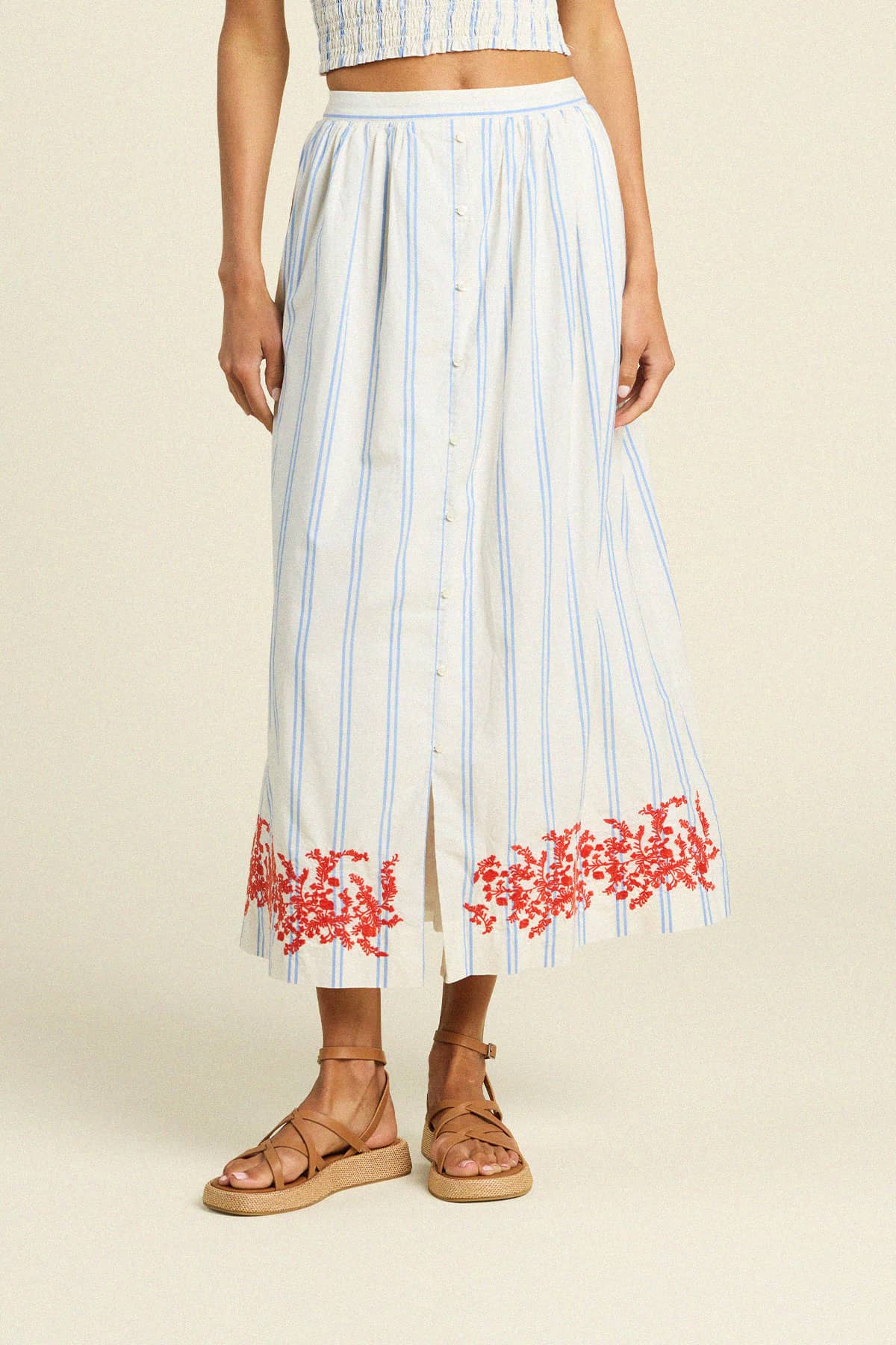 Lisette Skirt - Cerulean Stripe