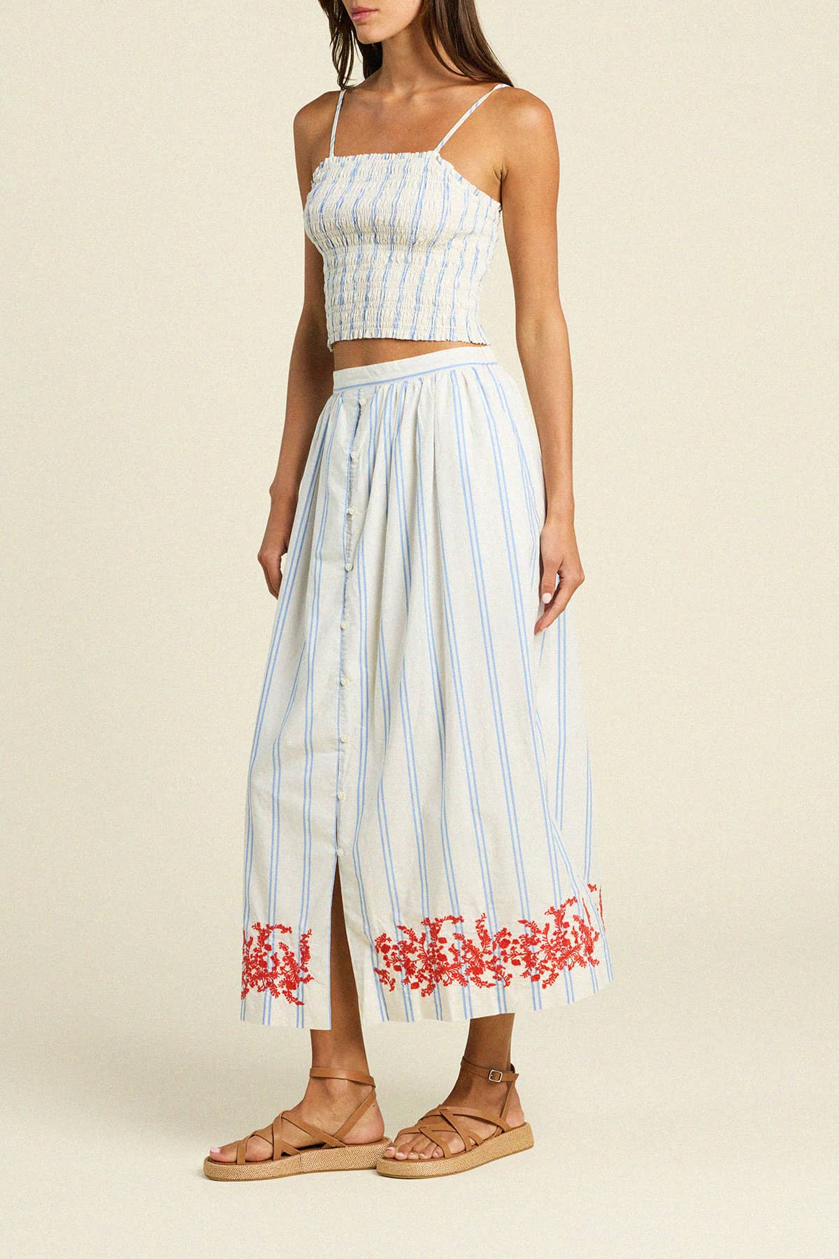 Lisette Skirt - Cerulean Stripe