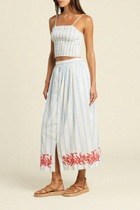 Lisette Skirt - Cerulean Stripe