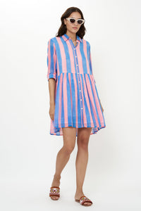 Shirt Dress Mini - Cabana Pink