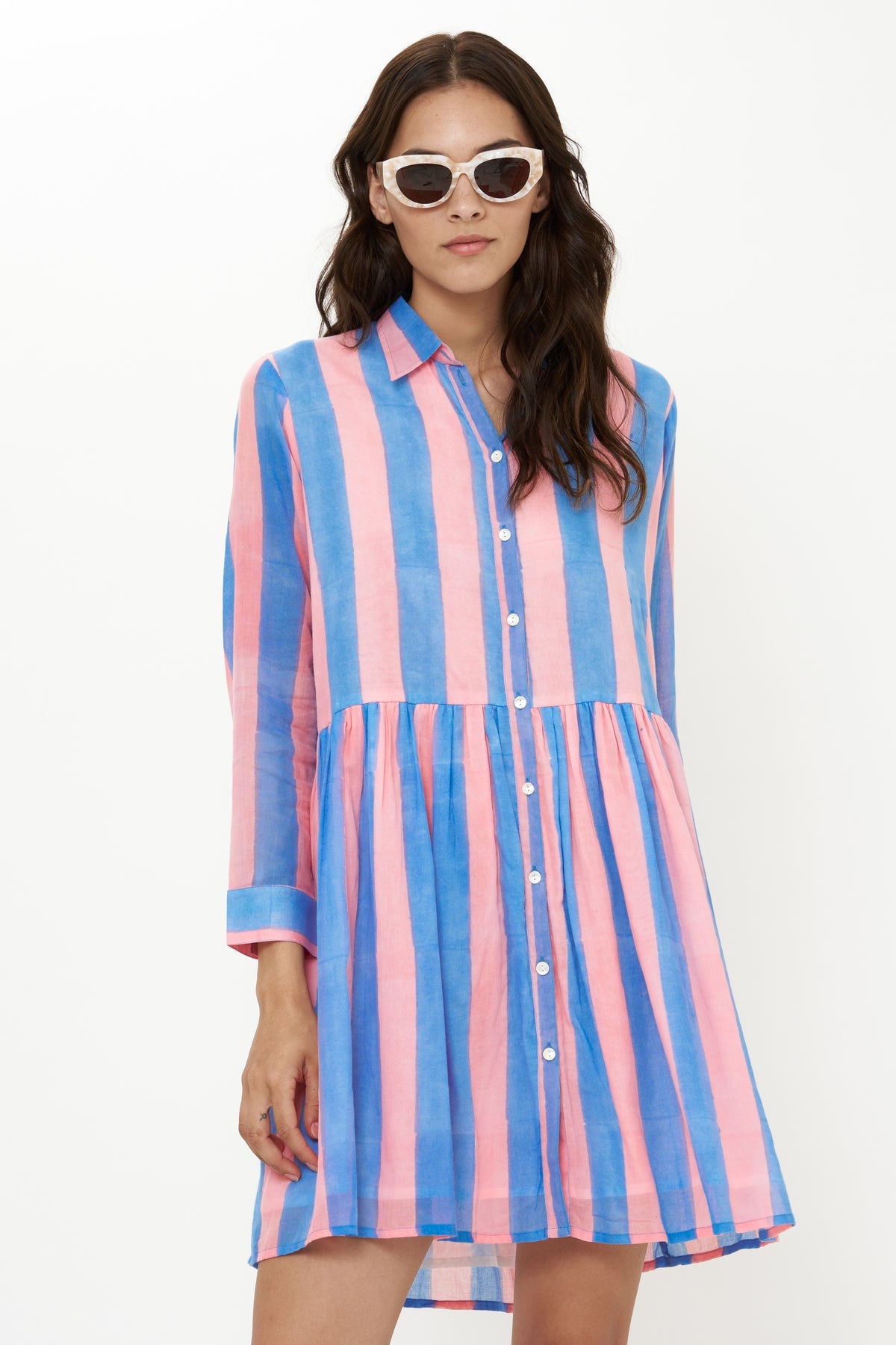 Shirt Dress Mini - Cabana Pink