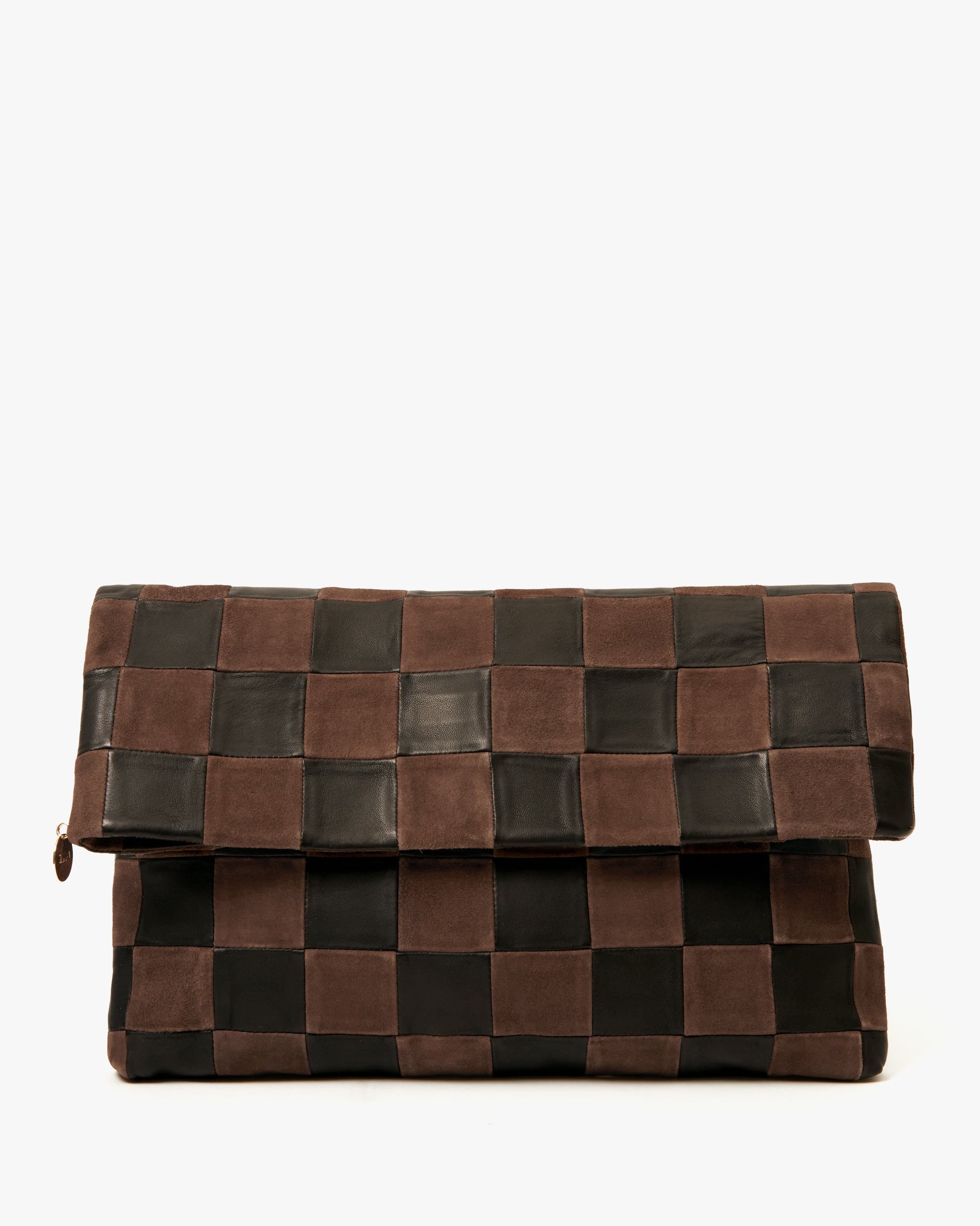 Carryall Clutch w/ Tabs - Nappa & Suede Oversized Checker