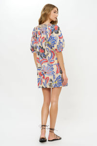 Embroidered Button Mini - Chennai Cobalt
