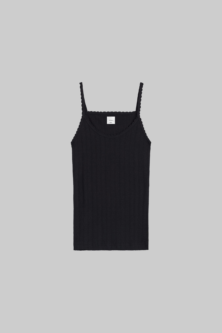 Pointelle Tank - Black