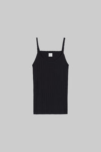 Pointelle Tank - Black