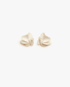 Coated Statement Stud Earrings - Cream