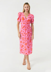 Maci Dress - Pink Botanical Abstract