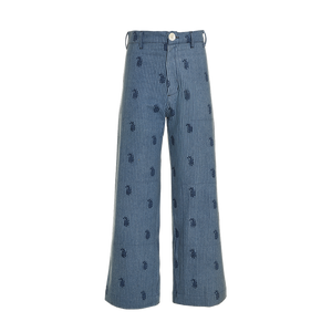 Denim Disco Pants - Small Paisley