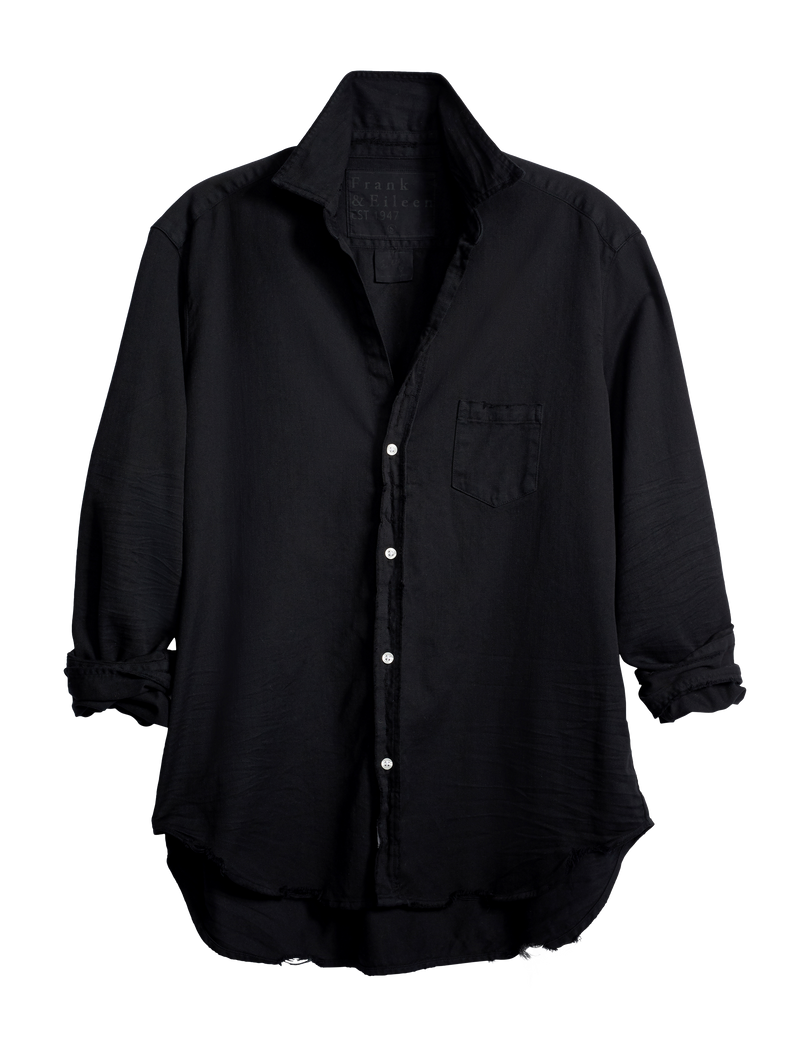 Eileen Relaxed Button-Up Shirt - Black Denim