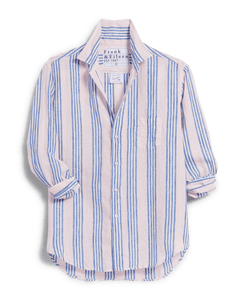 Eileen Relaxed Button-Up - Blue and Pink Multi Stripe