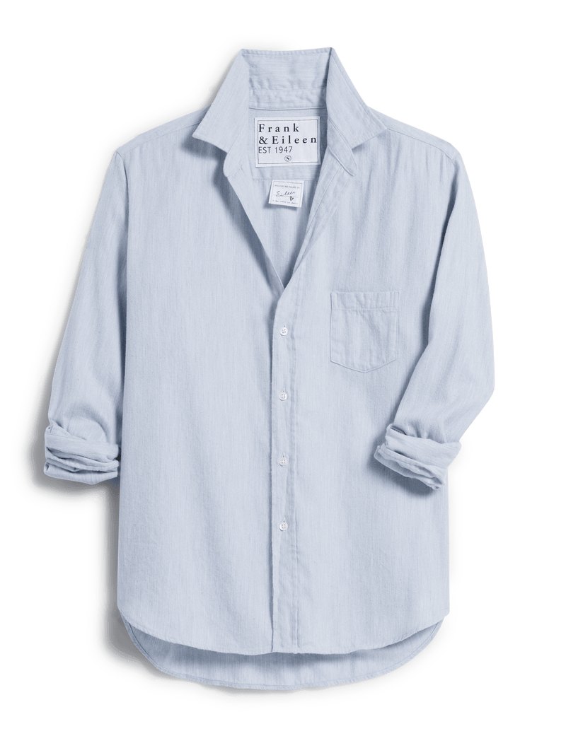 Eileen Relaxed Button Up - Gray Blue Flannel