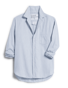 Eileen Relaxed Button Up - Gray Blue Flannel