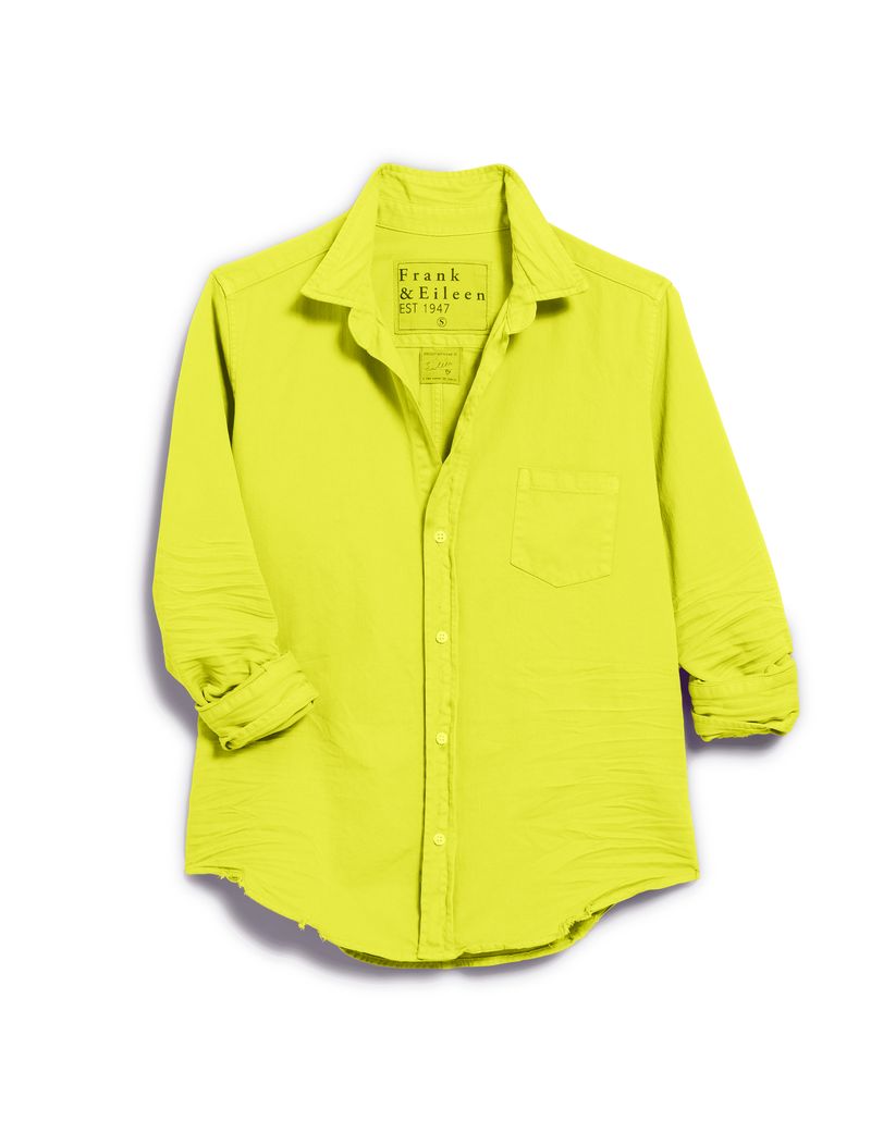 Eileen Relaxed Button Up - Famous Denim Lime