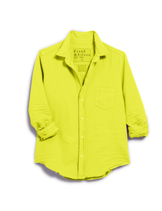 Eileen Relaxed Button Up - Famous Denim Lime