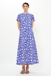 Short Sleeve Shift Maxi - Eclipse Blue