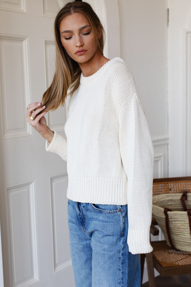 Cozy Cotton Sweater - Ivory Organic