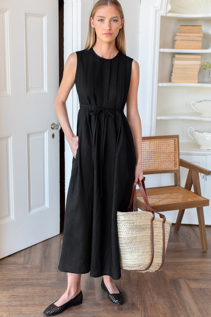 Plait Maxi Dress - Black