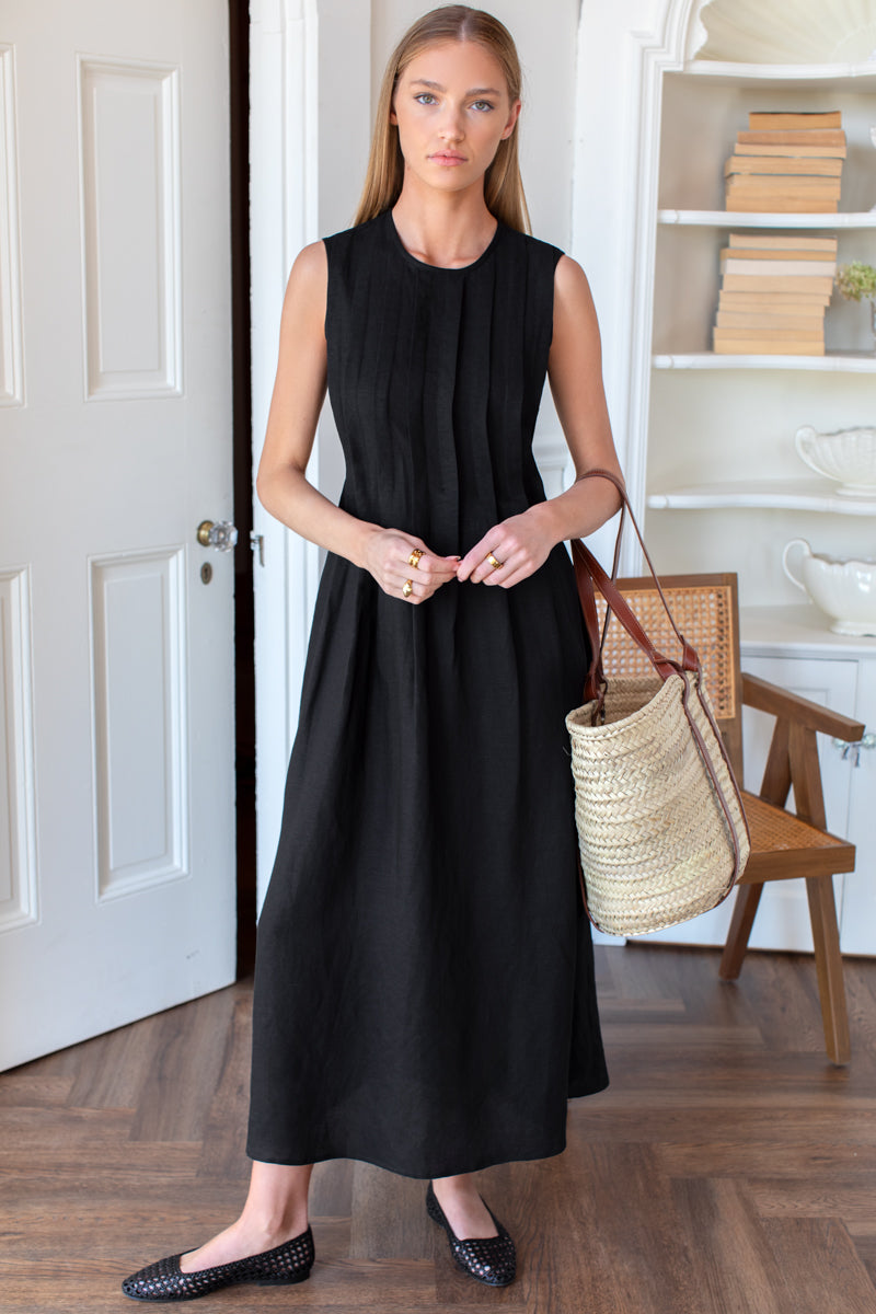 Plait Maxi Dress - Black