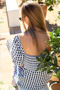 Santiago 3 Maxi Dress - Black + White Check