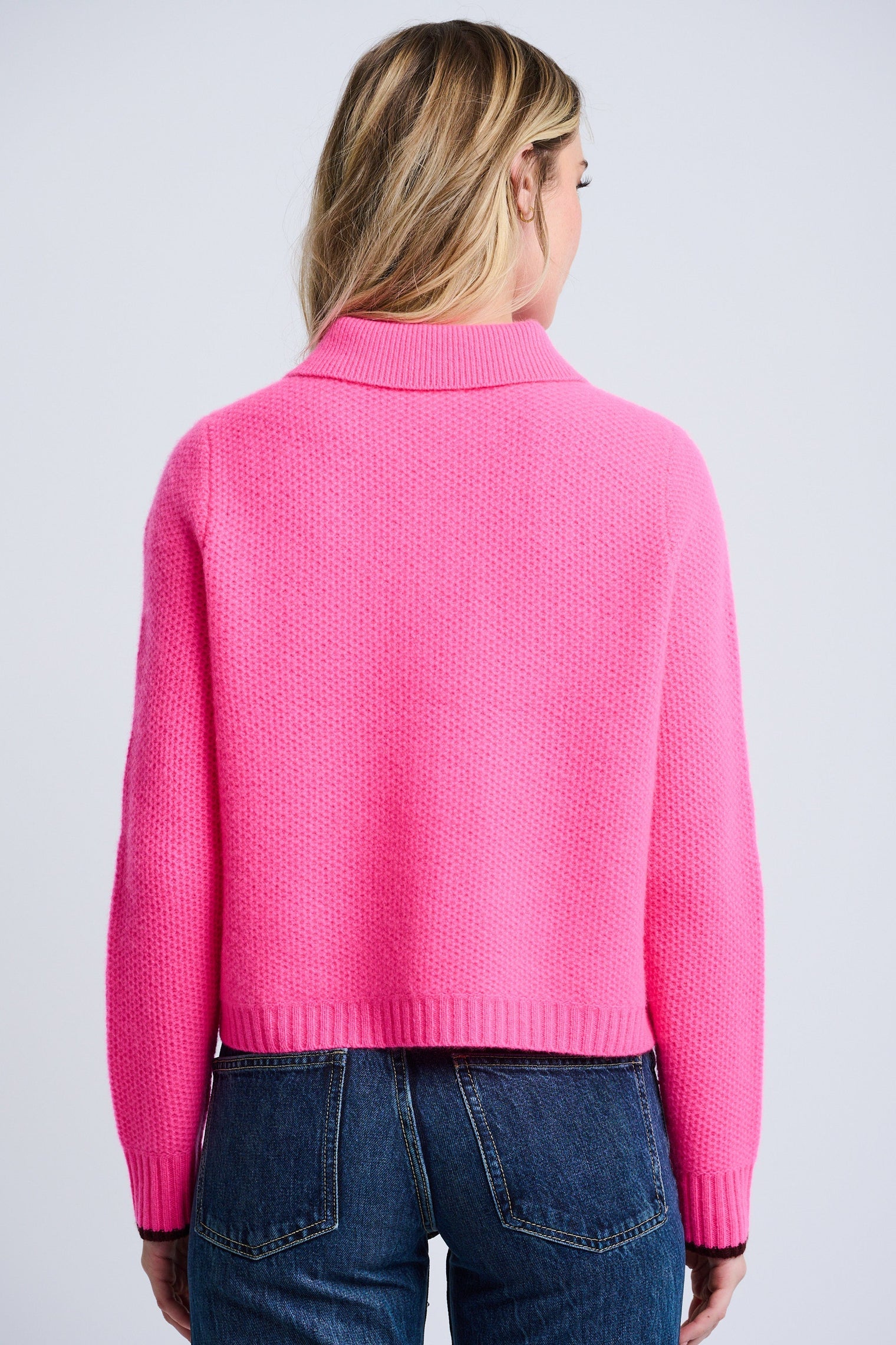 Honeycomb Cardi - Neon Pink
