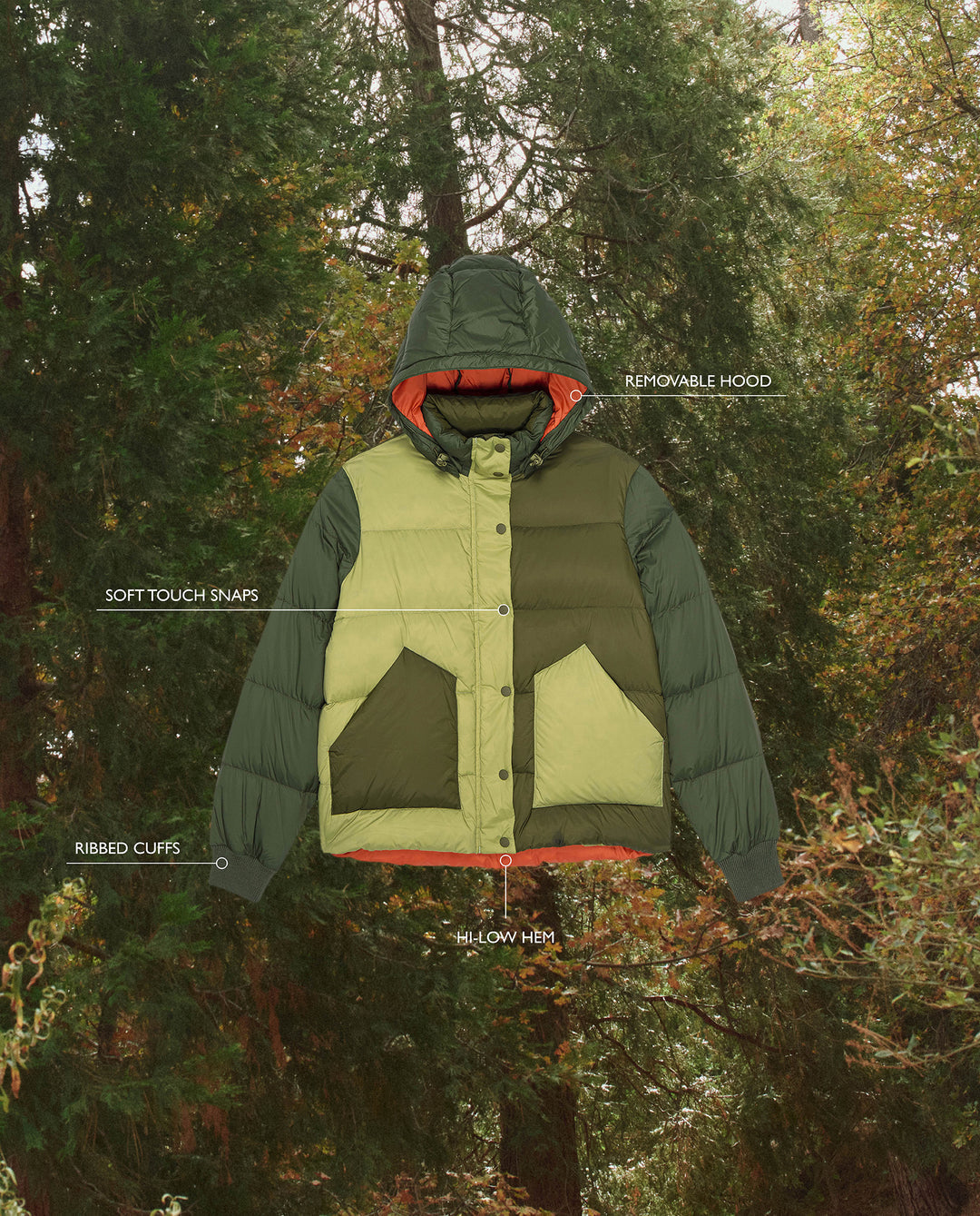 The Polar Puffer - Army Colorblock