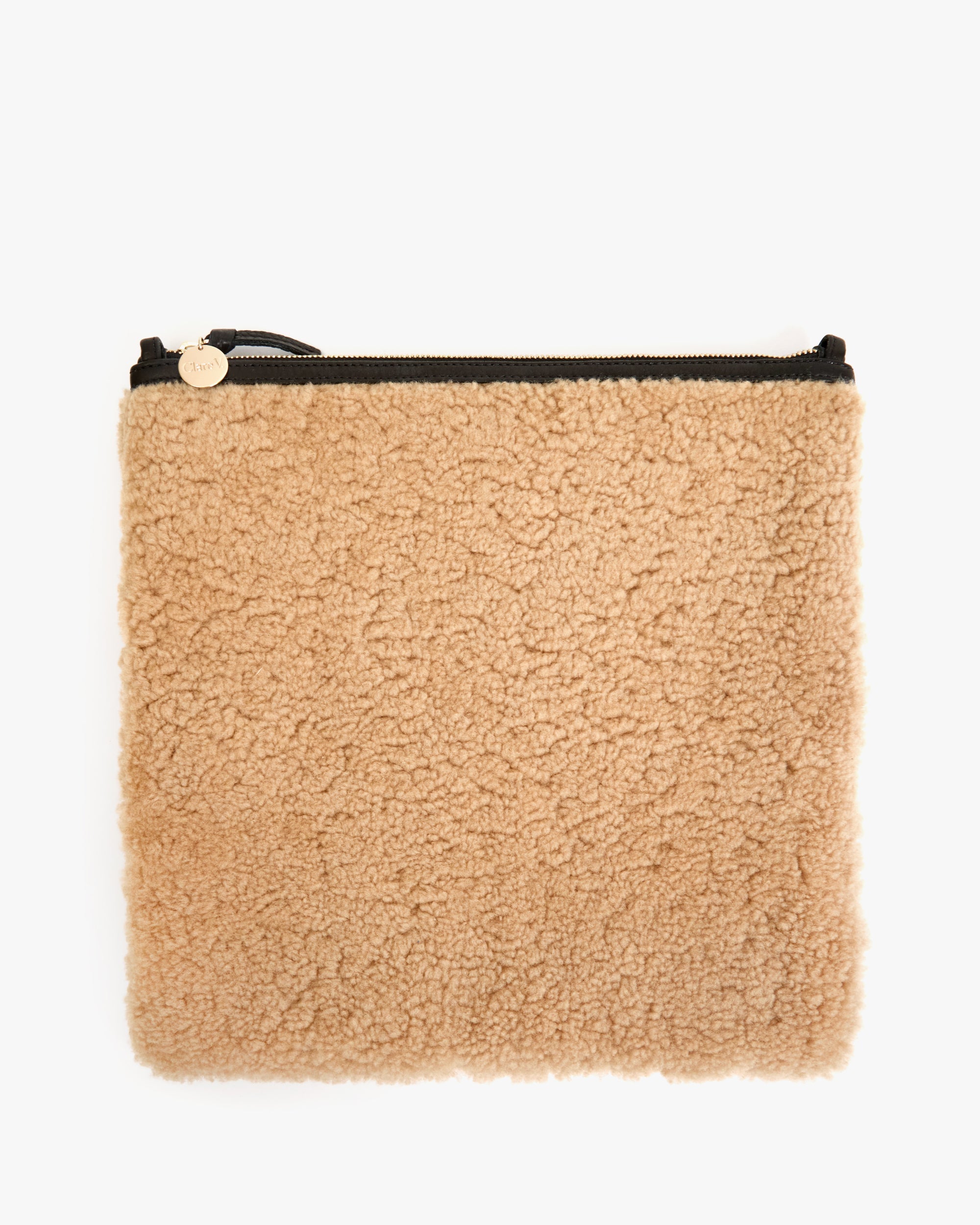 Foldover Clutch w/Tabs - Cafe au Lait