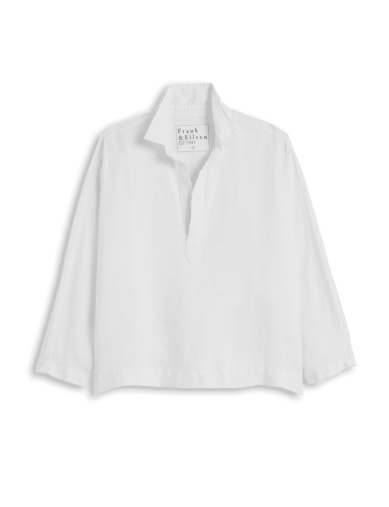 Gabi Popover Shirt - White Linen